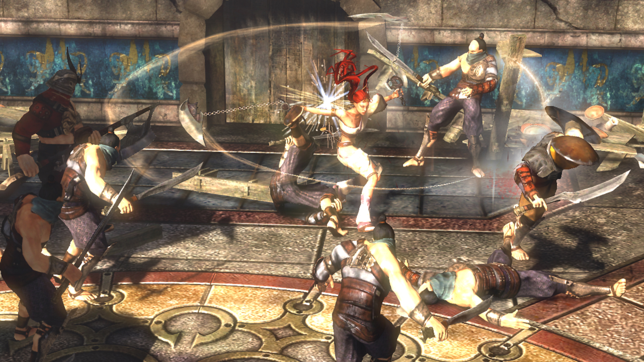 Nariko uses a spin attack to take on multiple enemies at once.