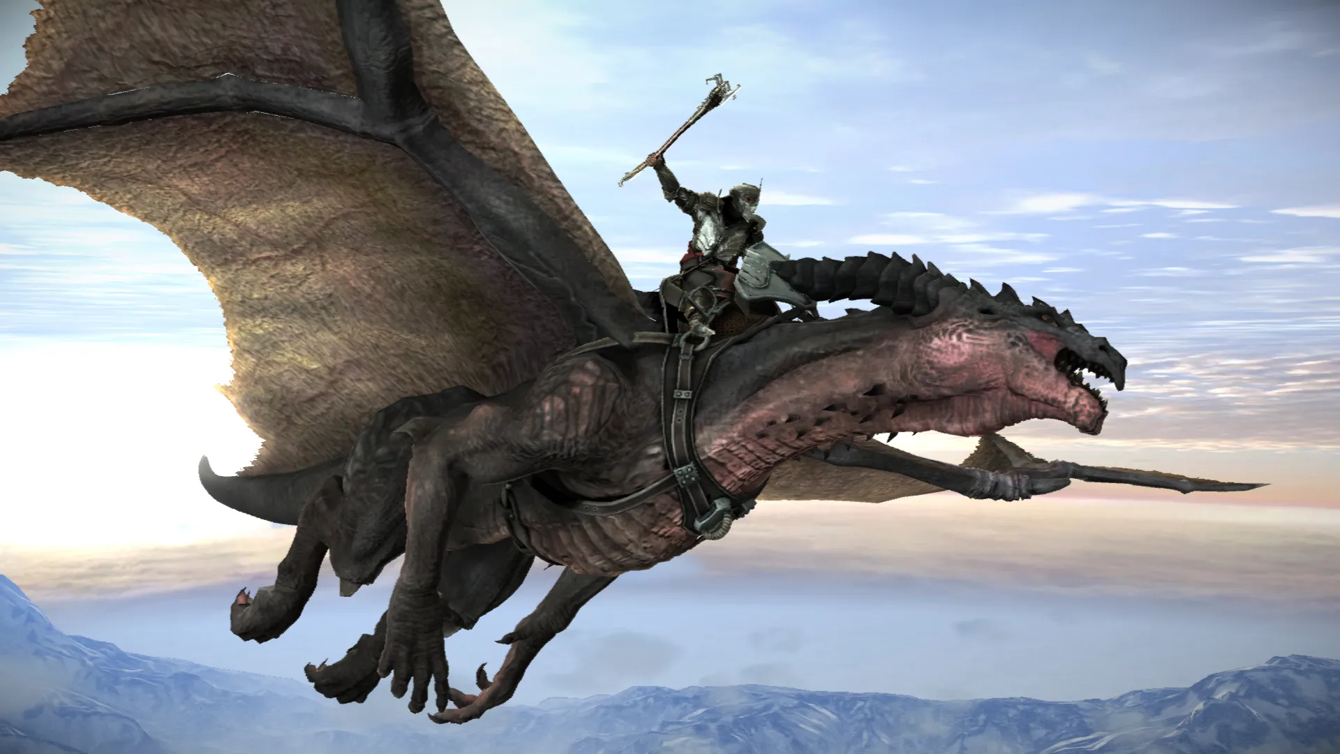 A dragon soaring through the air