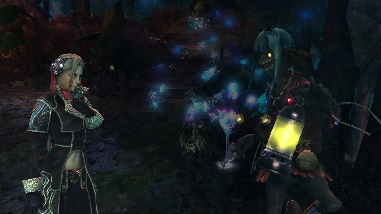 A woman riding a fantasy deer-like creature.