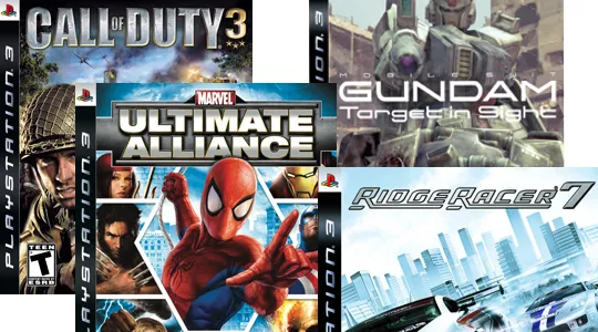 A collection of launch title box arts
