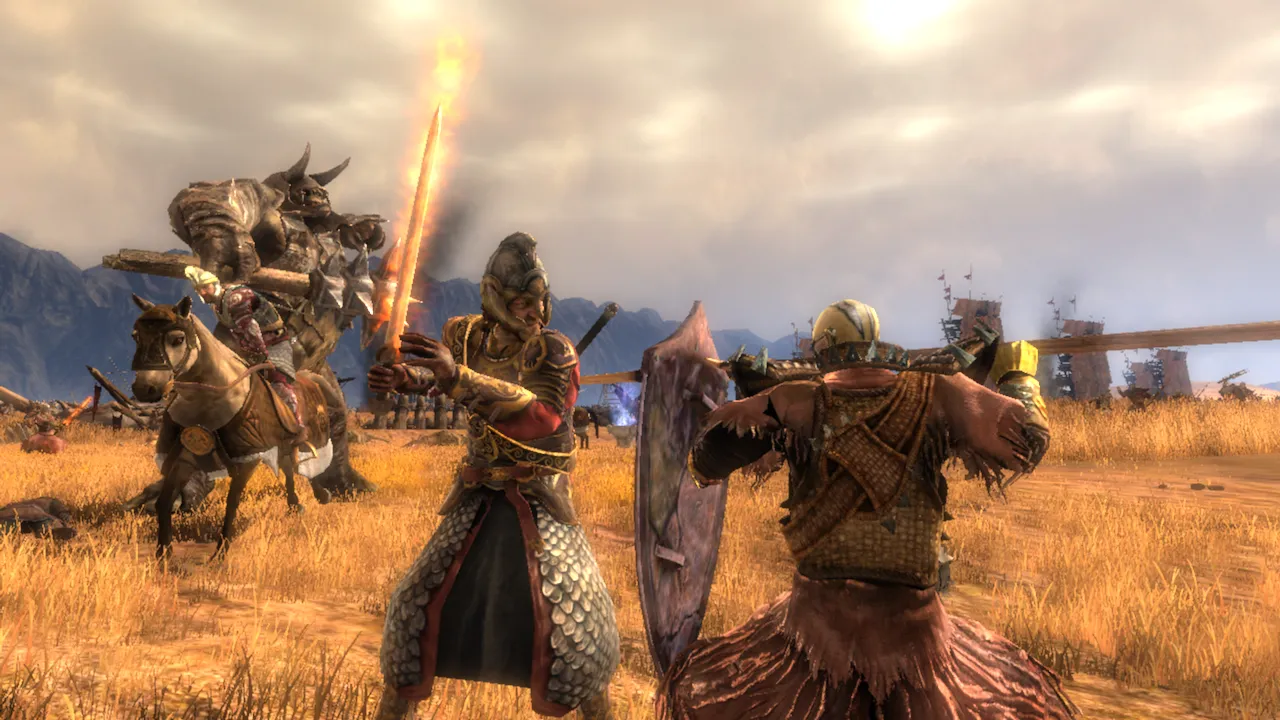 King Theoden on the battlefield.